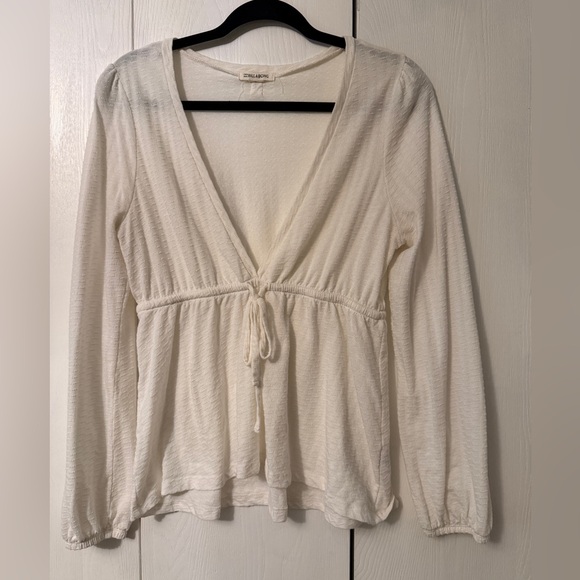 Billabong Cream Long Sleeve Blouse - Picture 1 of 5